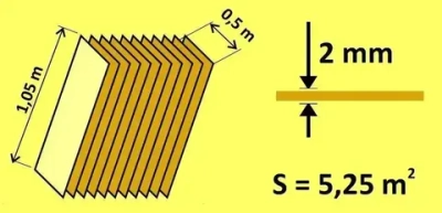 Подложка под ламинат Листовая 2мм, жёлтая, 1,05х0,5м/уп.5,25кв.м.