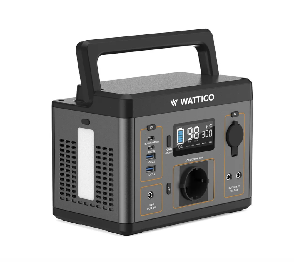 Портативная электростанция Wattico Camp 300, с солнечной панелью Wattico SP100