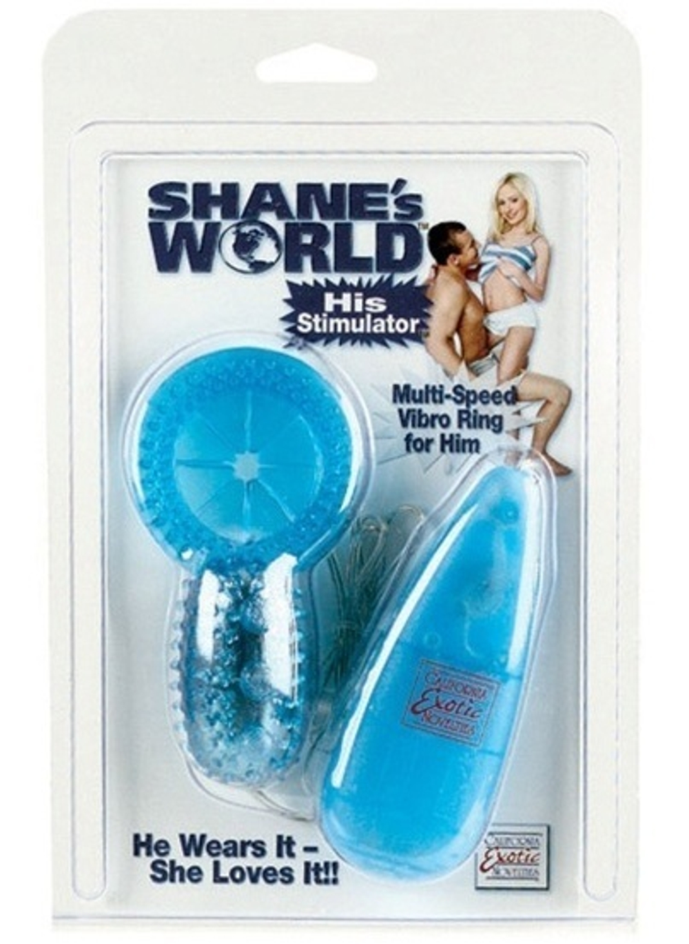 Голубое виброкольцо с пультом