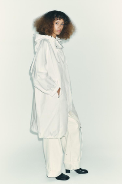 ZARA ПАРКА ОВЕРСАЙЗ МНОГОПОЗИЦИОННАЯ С КАПЮШОНОМ — ZW COLLECTION, БЕЛЫЙ