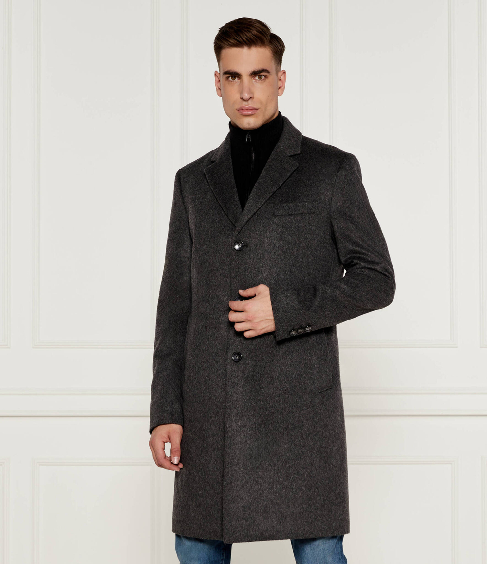 Хлопковое пальто h-hyde BOSS BLACK - серый(50525739)