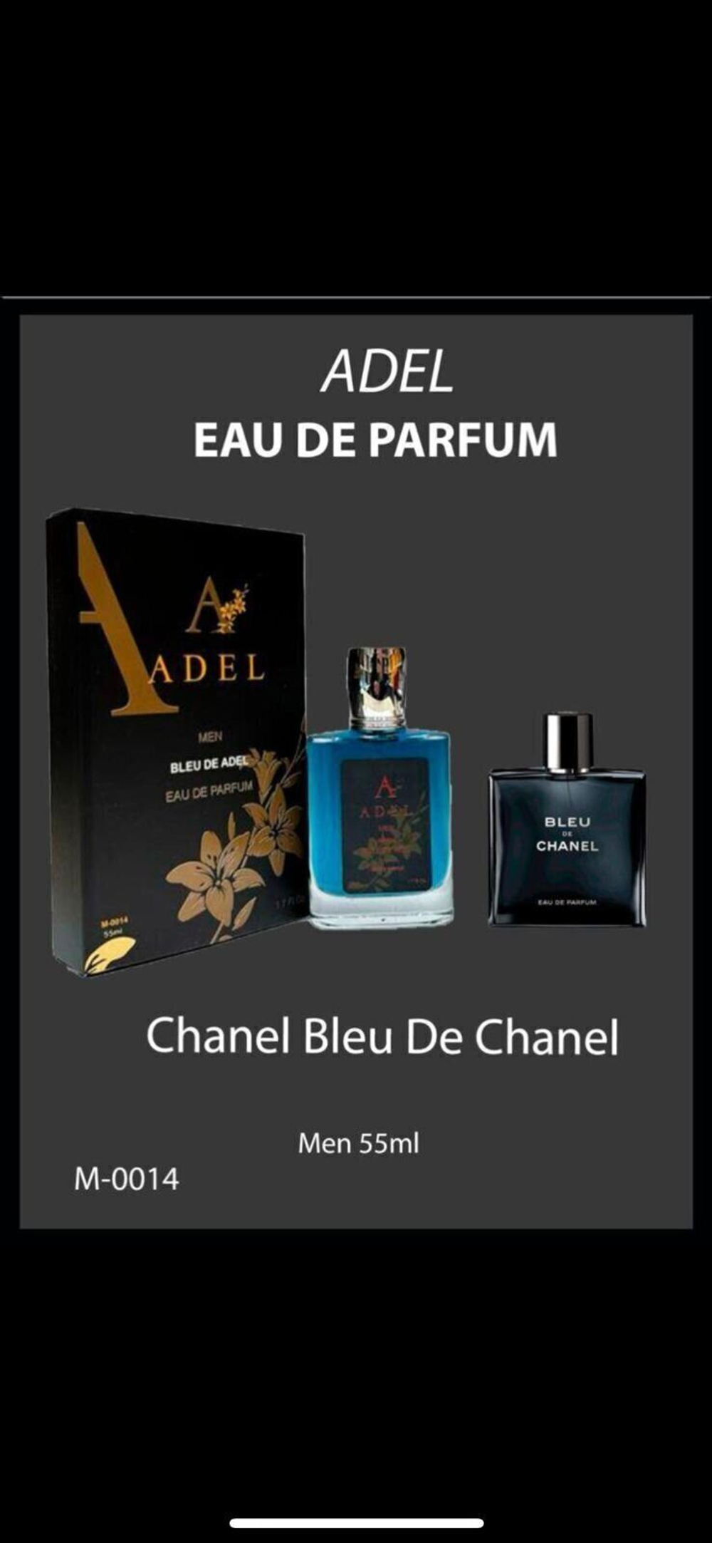 Adel M-0014 Chanel Bleu de Chanel eau de parfum for men 55 ml.