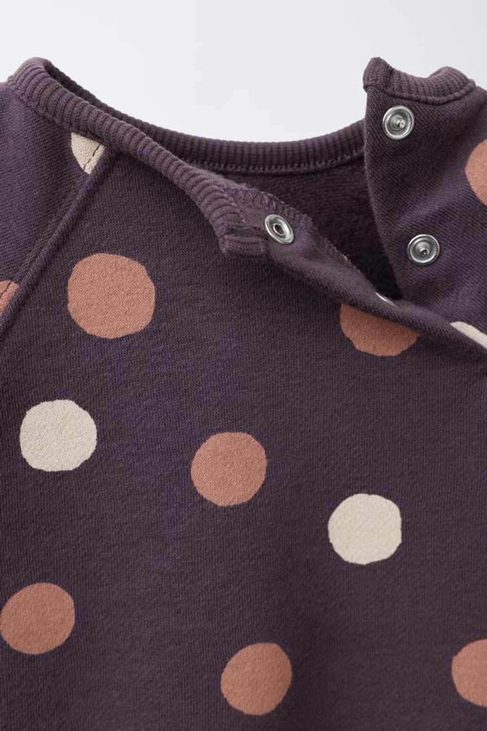 ZARA КОМПЛЕКТ: ТОЛСТОВКА И ЛЕГИНСЫ В ГОРОШЕК, БАКЛАЖАННЫЙ