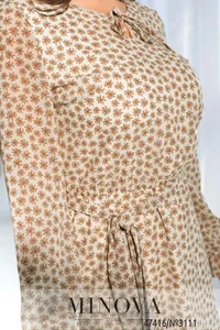 Платье 3111-бежевый-цветок Minova