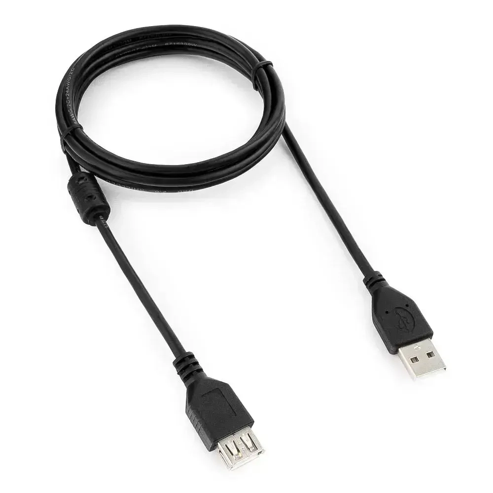 Cablexpert Удлинитель кабеля USB 2.0 Type-A/USB 2.0 Type-A, 1.8 м, черный
