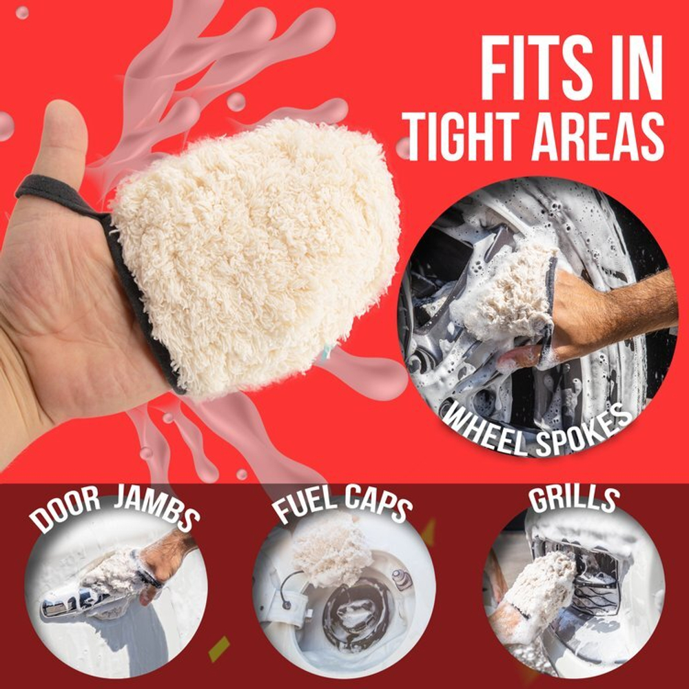 Мини рукавицы для мытья труднодоступных мест MaxShine, 2 шт, микрофибра, 650 г/м, 1140004B