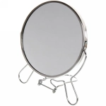 Зеркало настольное в металлической оправе «Модерн» круг, двухстороннее d11,5см
