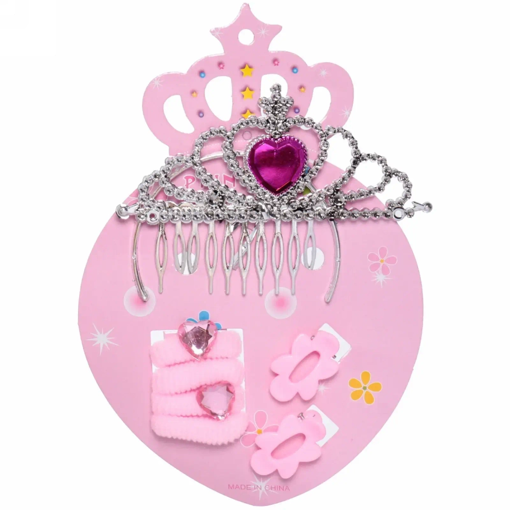 Набор аксессуаров для волос детский «New year's fashion- Принцесса», микс 3 цвета (диадема, 4 резинки, 2 заколки), 12*17 см