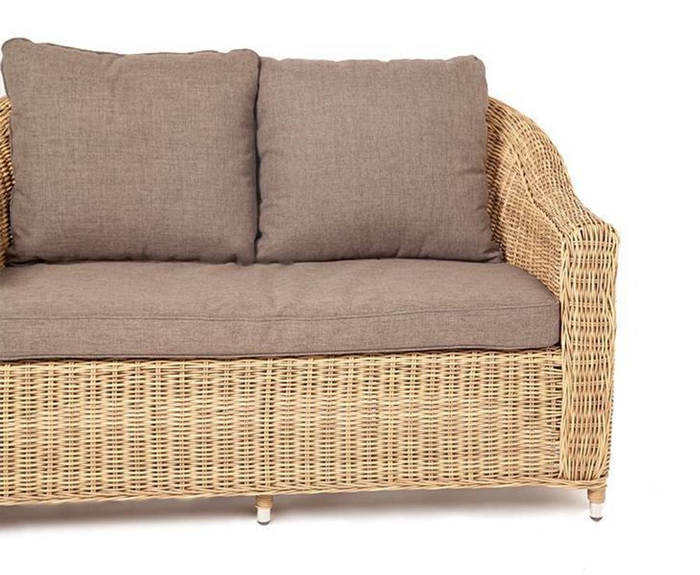 "Кон Панна" диван из искусственного ротанга двухместный, цвет соломенный