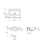 COMO Раковина 60 1отв встраиваемая белая