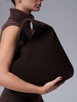 Замшевая сумка хобо DBR 31156 черный каштан велюр