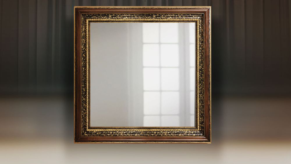 Зеркало Фоджи 1546х1546 (Роберто,Глянцевый лак,Фреска Голд)