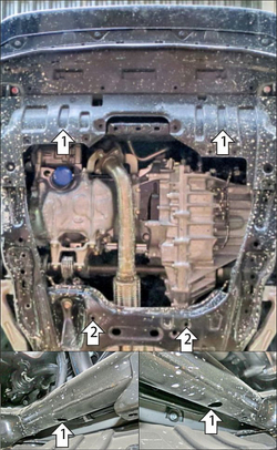 Защита стальная 2 мм Д,КПП Honda Odyssey Hybrid; V=2,0; 2WD, АКПП; с 2017 г MOTODOR.70807
