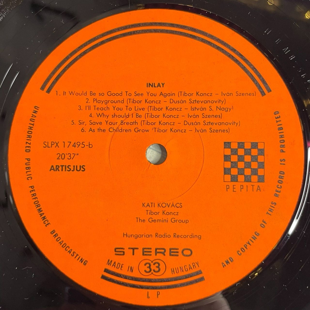 Винтажная виниловая пластинка LP Kovacs Kati Кати Ковач Intarzia (Венгрия 1975)