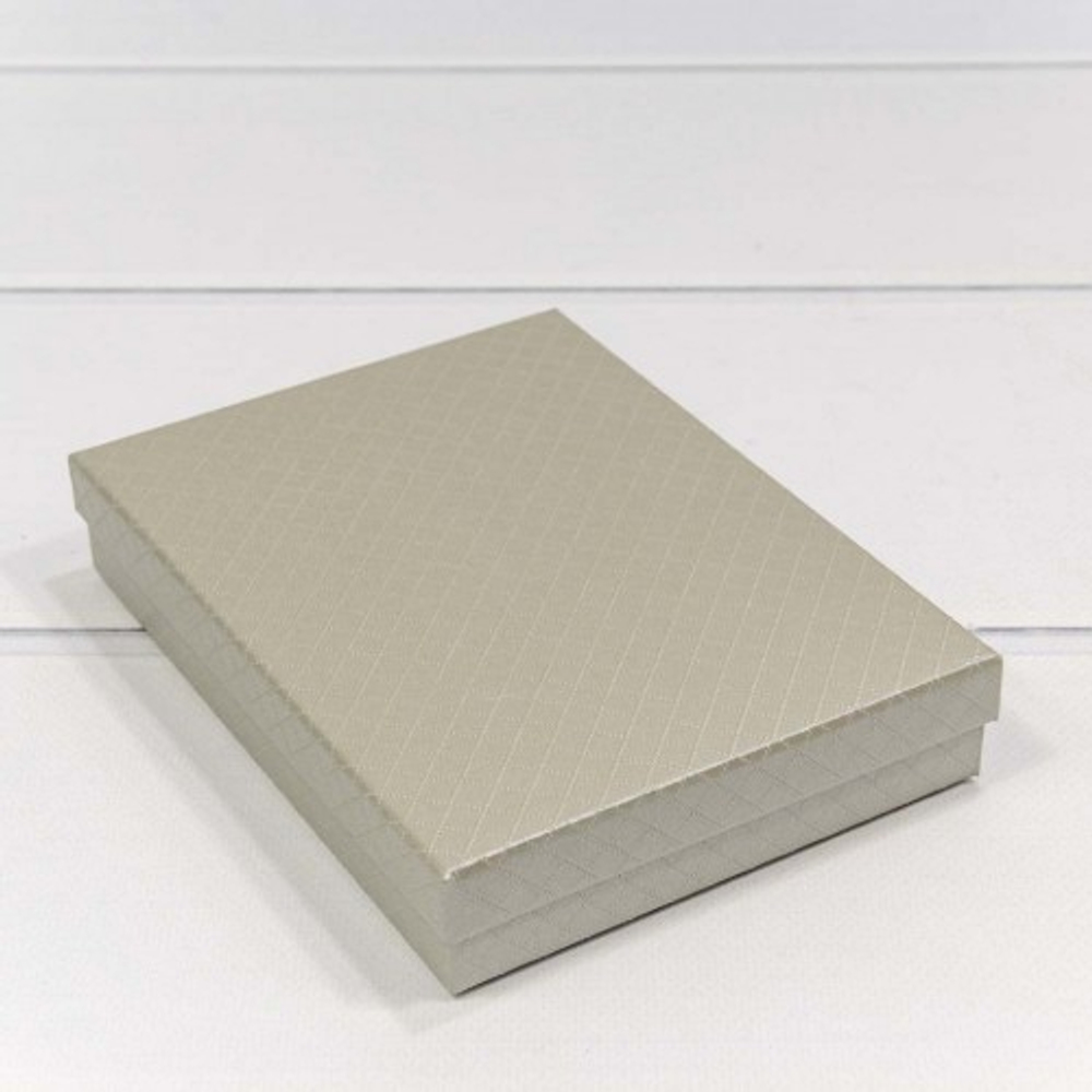 Коробка Ювелирная 16х12х3.4 см "Ромбики" (Серый)