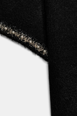 ZARA СВИТЕР С БУСИНАМИ, ЧЕРНЫЙ