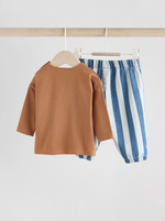 Лонгслив и брюки в комплекте для мальчика Next AY7-120, Оранжевый, Синий