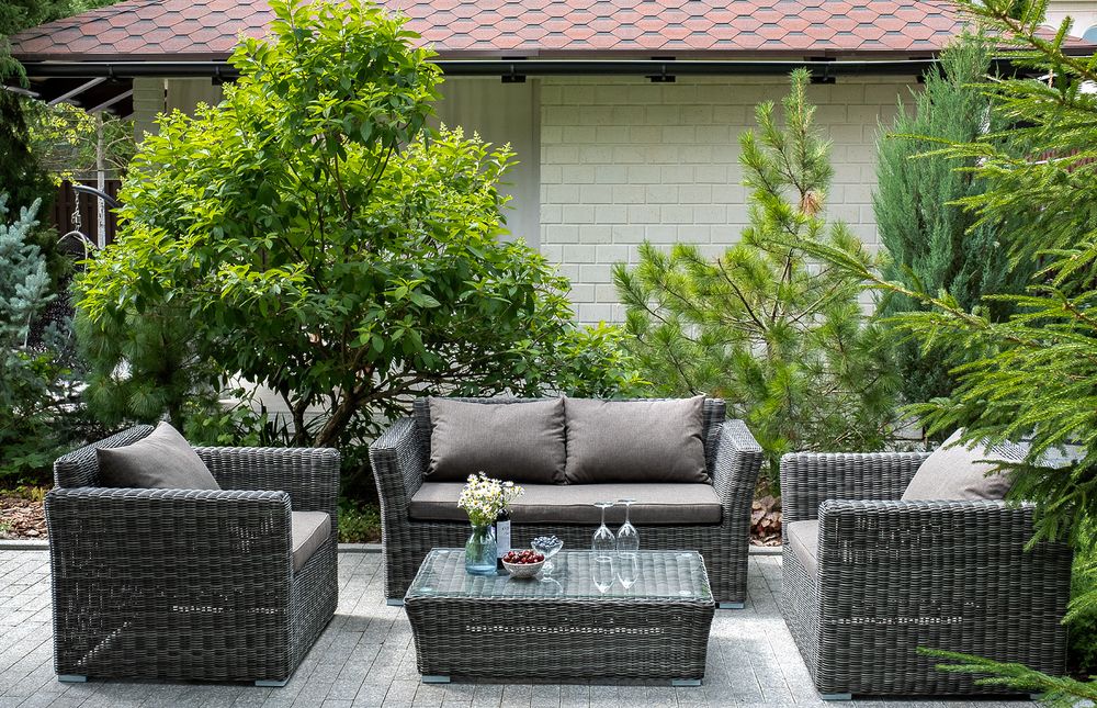 "Капучино" диван из искусственного ротанга двухместный, цвет графит