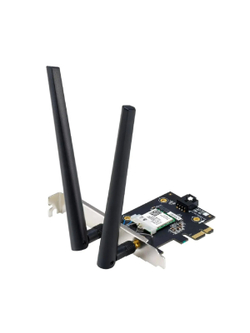ASUS PCE-BE6500 Беспроводной трехдиапазонный PCI Express адаптер BE6500 + Bluetooth 5.4, внешняя съемная антенна, Wi-Fi 7 (be)