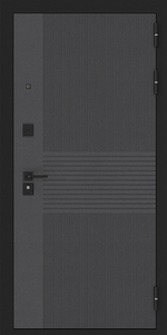 Дверь Входная Бункер BN-05 02 Сандал белый, стекло черное