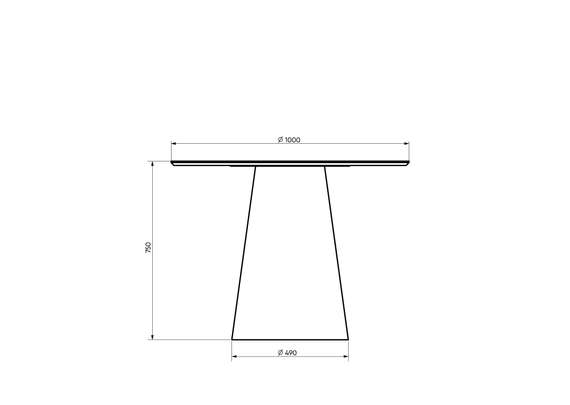 Стол обеденный Lagom D 100 см (орех / кирпичный, кожа)