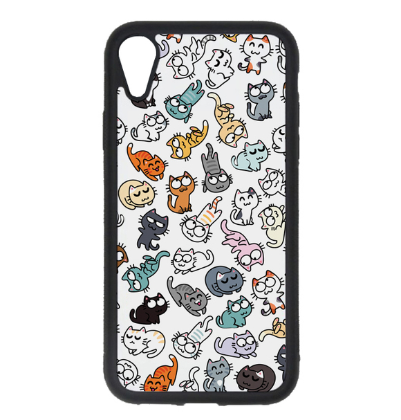 Чехол пластиковый для айфона XR "50 оттенков мяу"