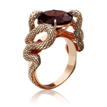 Кольцо «Хранительницы сокровища» из красного золота с гранатом