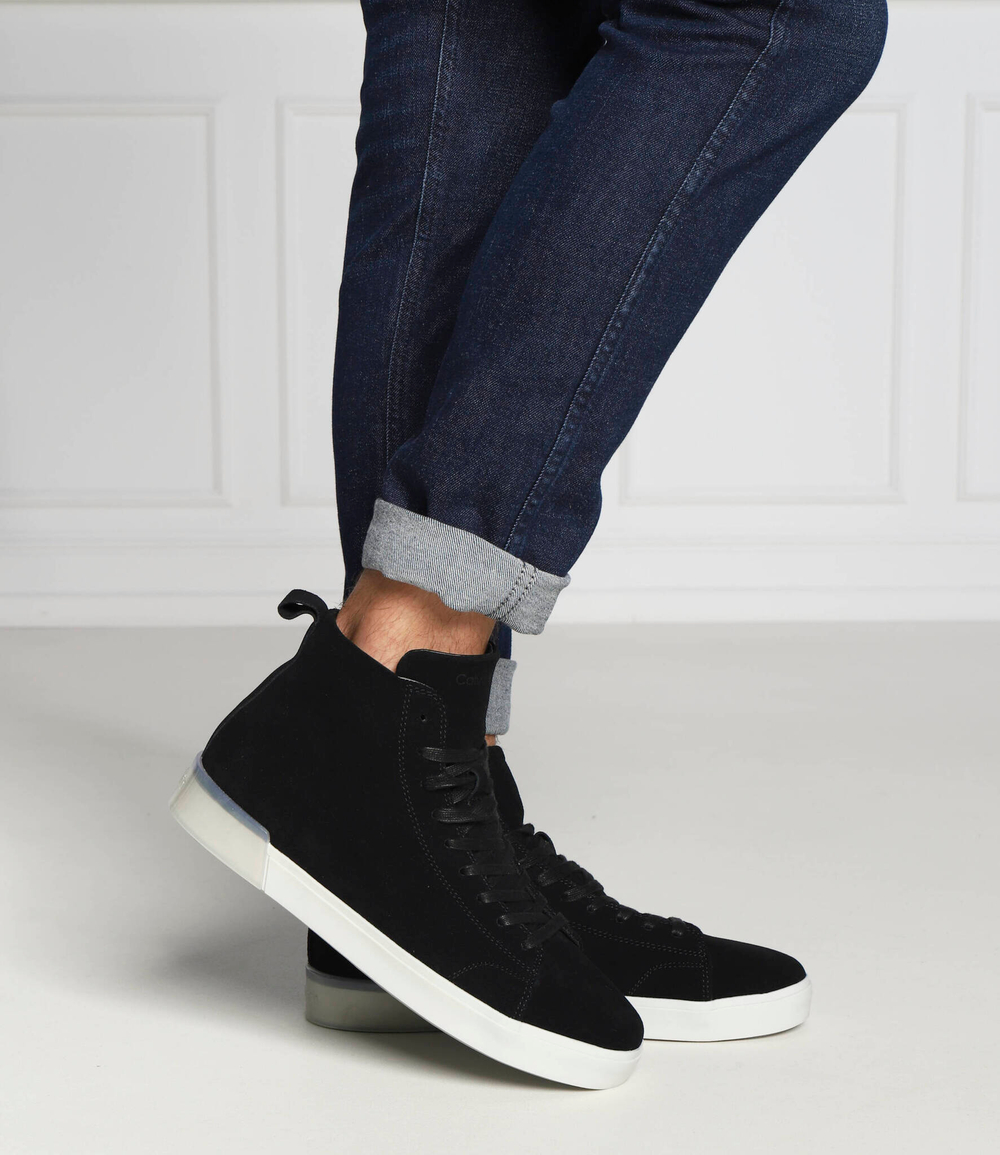 Кожаные кроссовки Calvin Klein - черный(HM0HM00756)