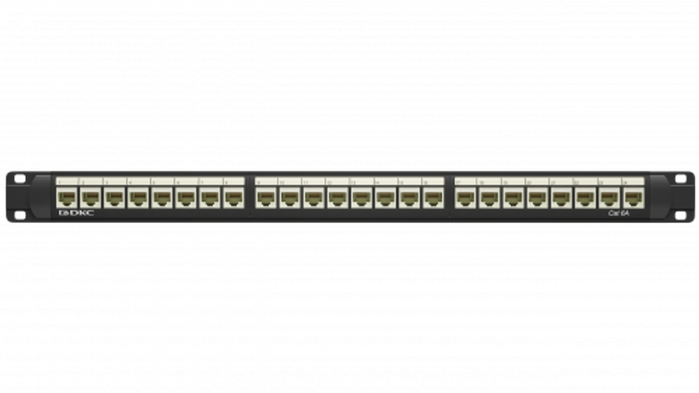 Патч-панель 19",1U,CAT6А, 24 модуля RJ45, неэкранированная