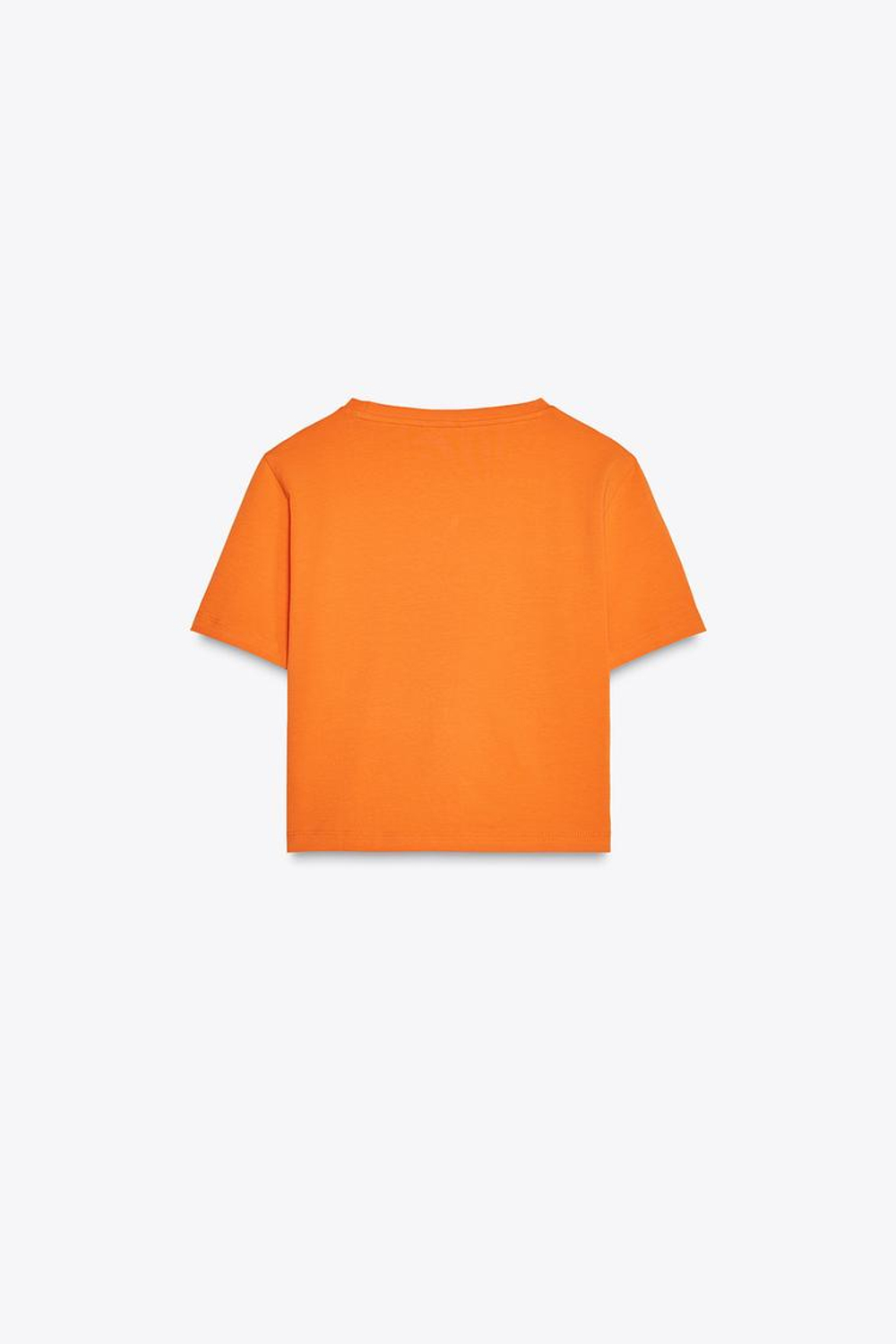 ZARA УКОРОЧЕННАЯ ФУТБОЛКА ИЗ ЭЛАСТИЧНОЙ ТКАНИ, ОРАНЖЕВЫЙ