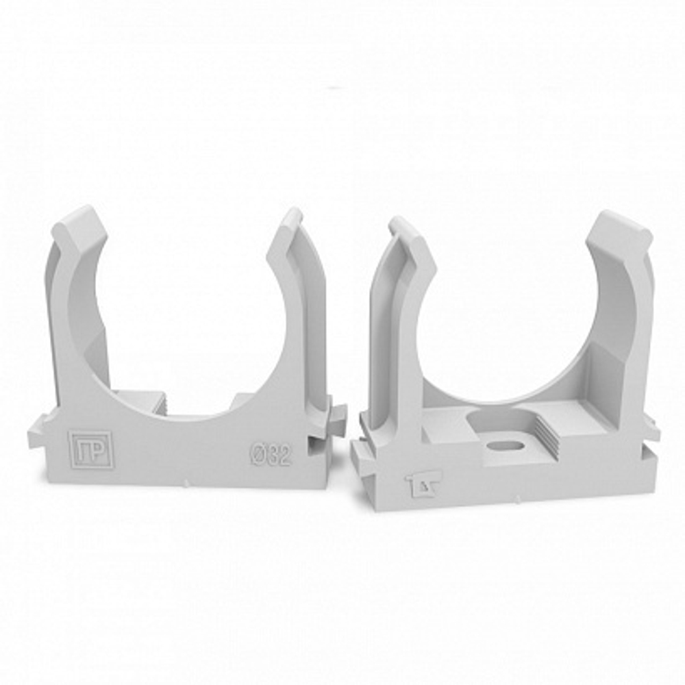 Крепеж-клипса для труб для п/м серая d32 мм (Промрукав)