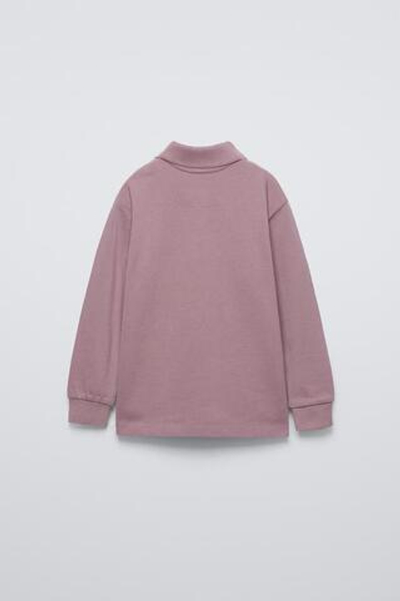 ZARA БАЗОВАЯ РУБАШКА ПОЛО ИЗ ТКАНИ ПИКЕ, БЛЕДНО-ЛИЛОВЫЙ