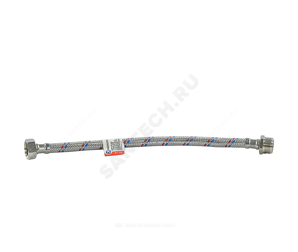 Подводка гибкая для воды нержавеющая оплетка 1/2" г-ш L=1м AQUALINE 01432