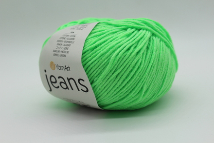 Пряжа "Jeans" 60 Зелёное яблоко