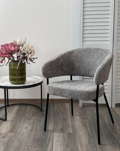 Стул SAGE 3018-17 серый, шенилл / черный каркас, ®DISAUR