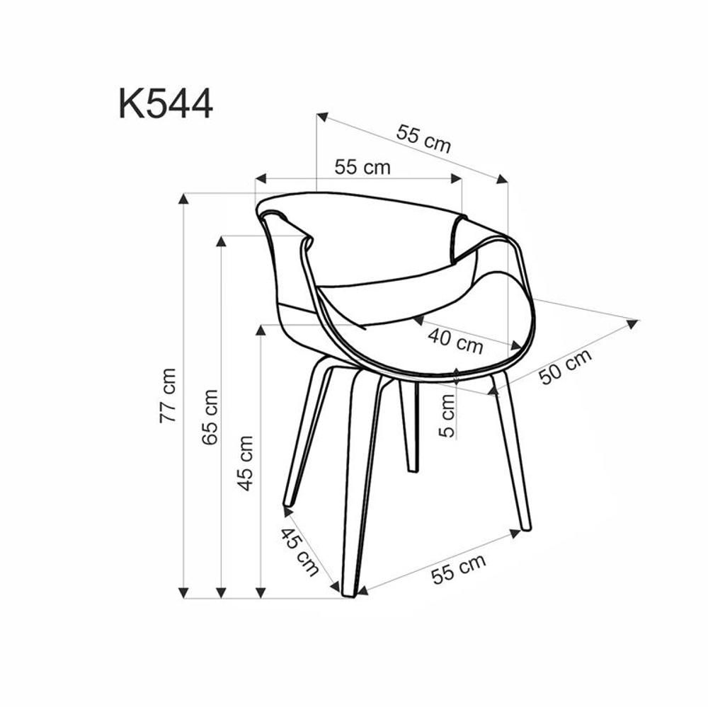 Стул HALMAR K544 черный/орех
