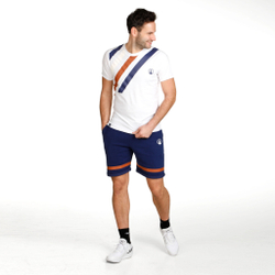 Мужское теннисное поло Quiet Please Retro Stripe T-Shirt Men - White, Multicoloured