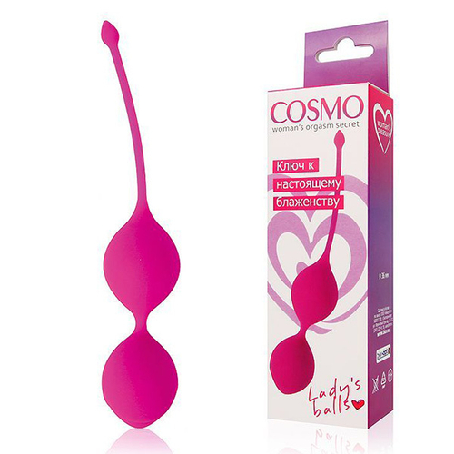 Ярко-розовые вагинальные шарики 3,6см с хвостиком Bior Toys Cosmo CSM-23002