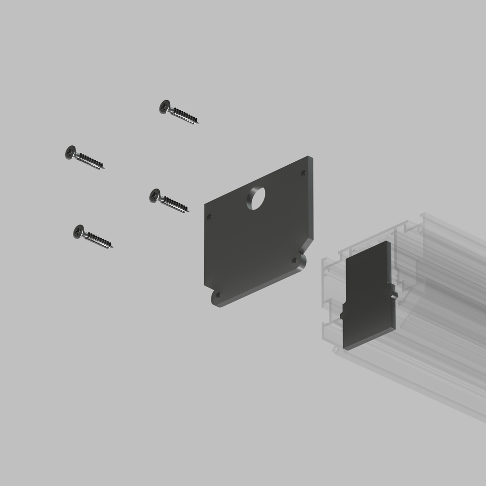 TR2025-BK Комплект торцевых заглушек для трека SMART ONE