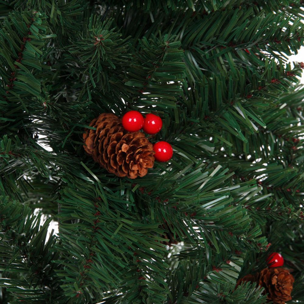 Ёлка «Лесное утро» 120 см, ПВХ с шишками и ягодами (248 веток)