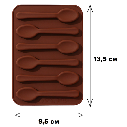 Форма для  шоколада «Ложечки-МИНИ», 6 ячеек, 13,5×9,5×0,7 см