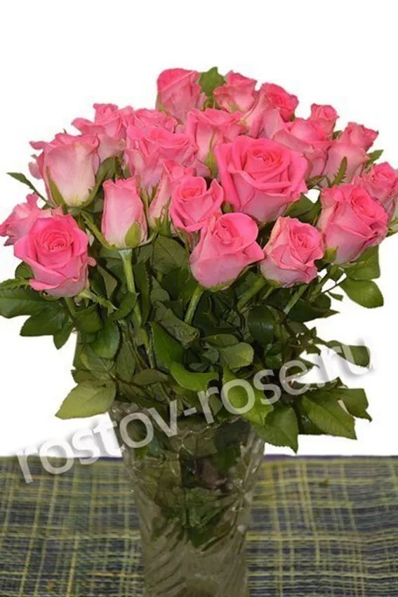Букет 25 местных розовых роз