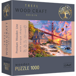 Puzzle "1000" - Sunset at Golden Gate / Wooden Puzzles