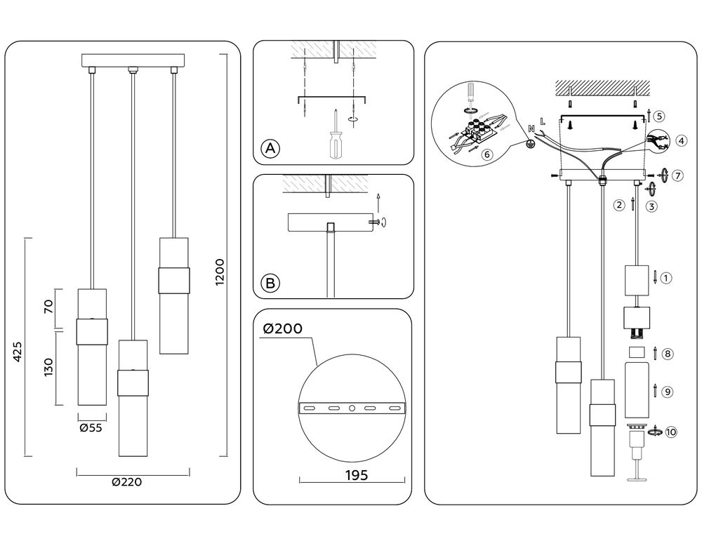 Ambrella Подвесной светильник Modern LH55112