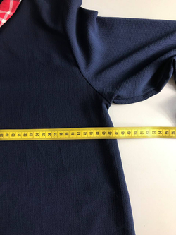 Блузка с контрастным воротником, визуально на 44/46 размер