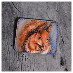 Кожаный картхолдер «Белочка»