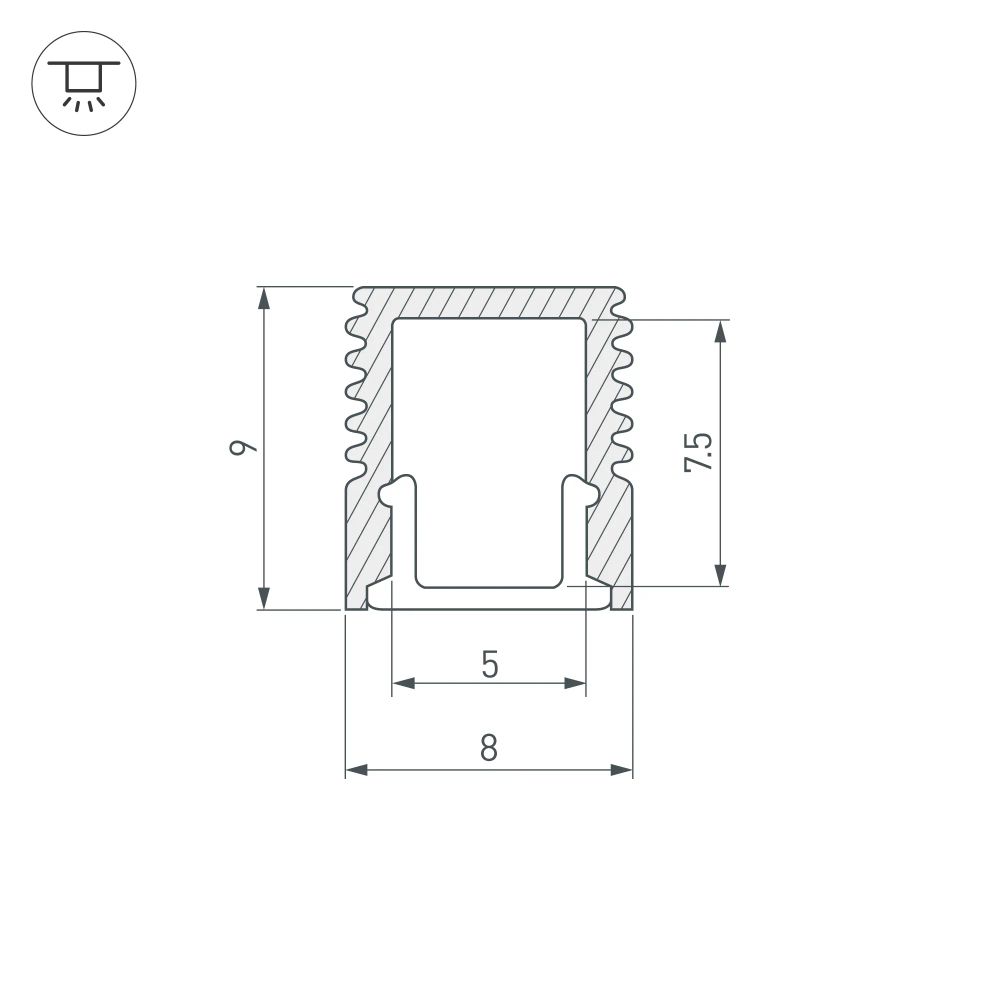 Профиль SL-MINI-8-3000 ANOD (Arlight, Алюминий) 036031