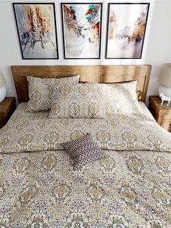 Простынь на резинке Сказка "Узорная графика-" 140х200 см, перкаль