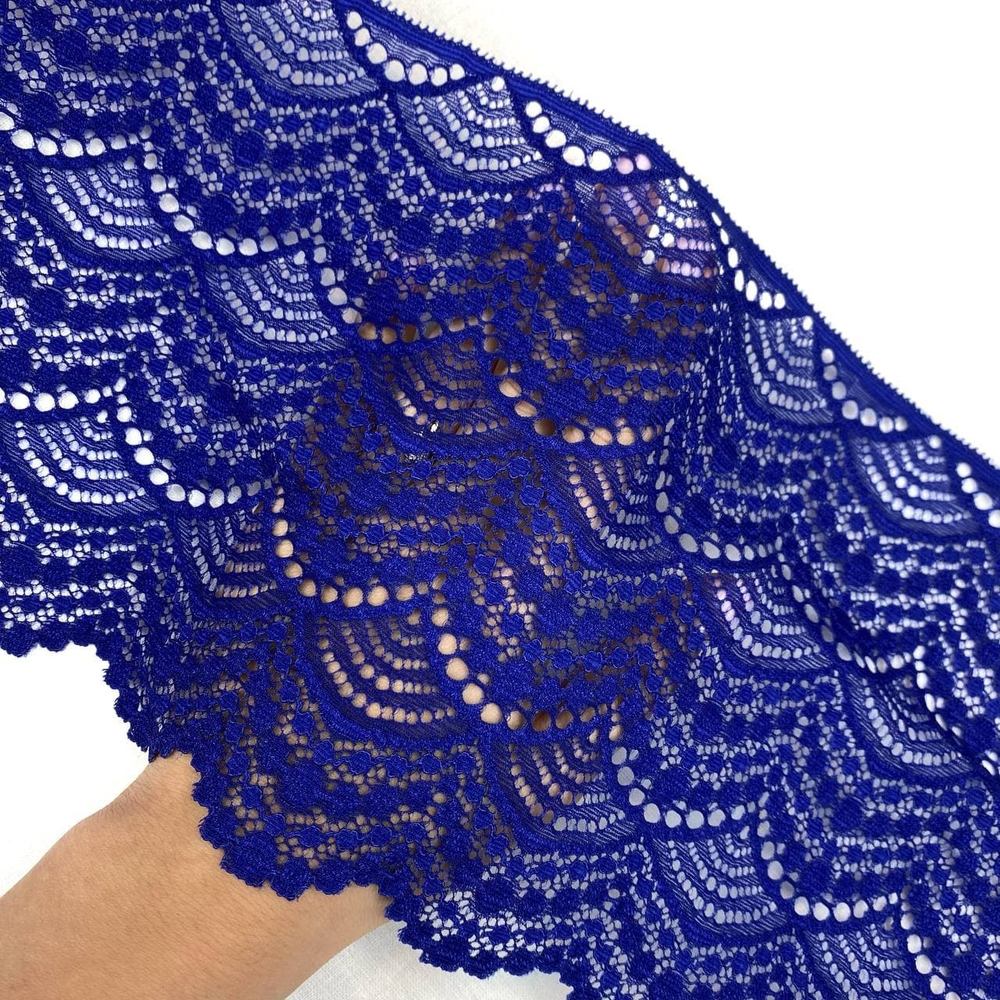 Кружево эластичное синие 17 см