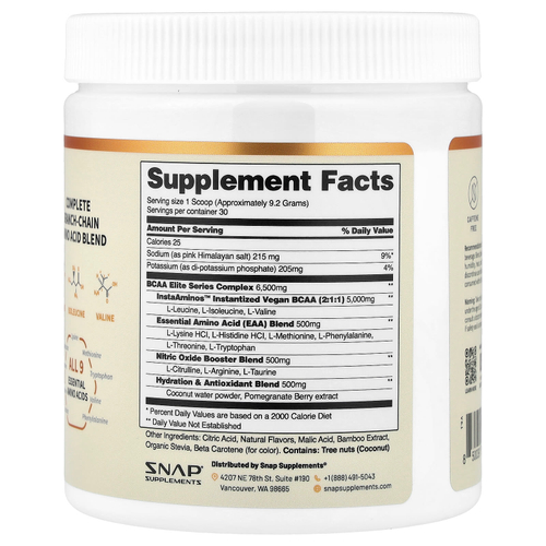Snap Supplements, BCAA, со вкусом персика и манго, 277 г (9,77 унции)